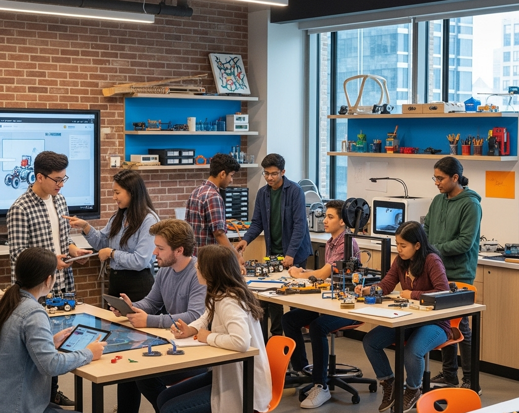 A modern classroom.